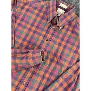 Viyella Patrick James Shirt Mens L Plaid Cotton Wool Made In Canada